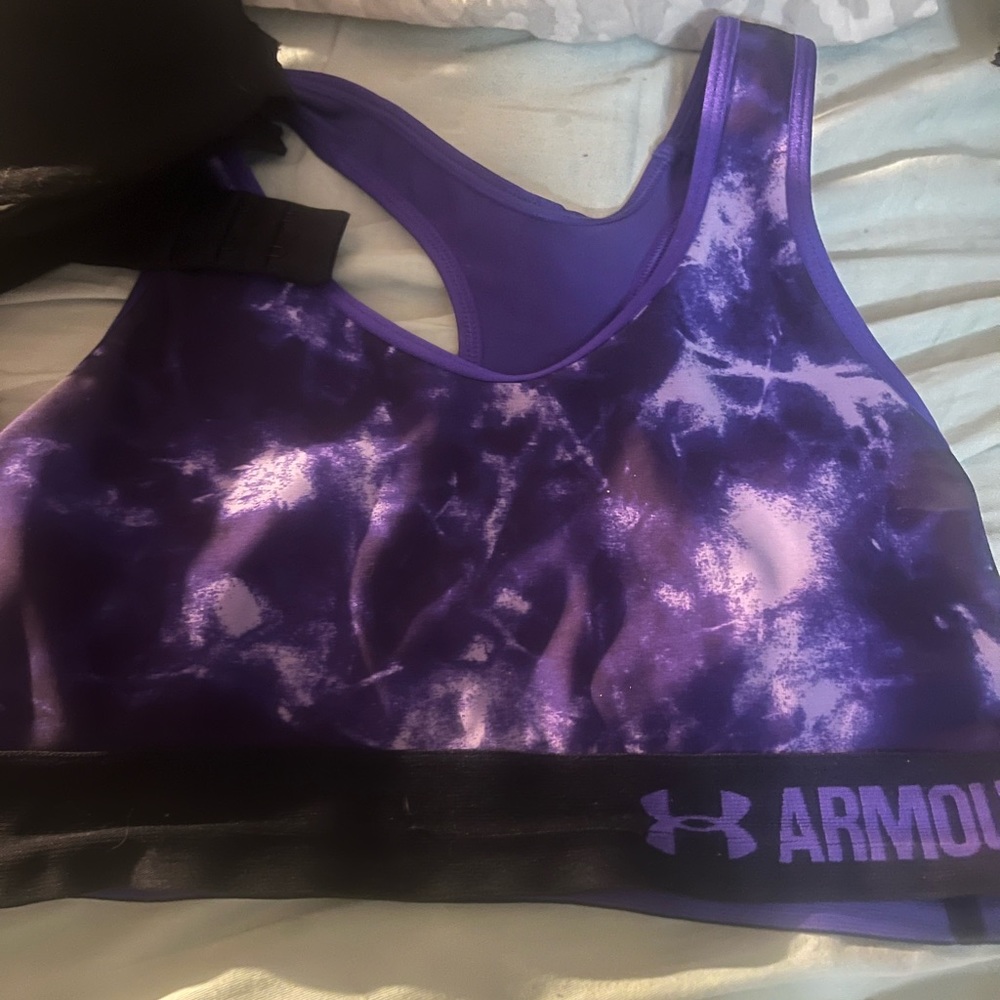 Under Armour  sports bra purple and navy blue size small Gap padded bra 36c